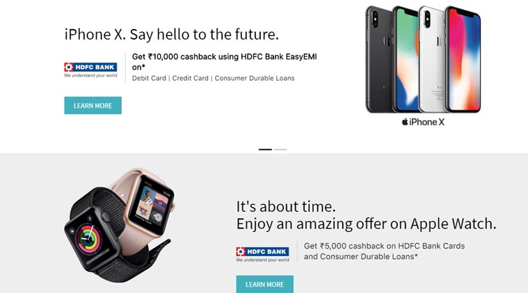 Apple, Apple iPhone X, Apple HDFC Bank cashback offer, Apple iPhone X cashback offer, iPhone 8 cashback offer, iPhone 7 cashback, Apple MacBook cashback